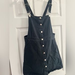 Denim overall minidress